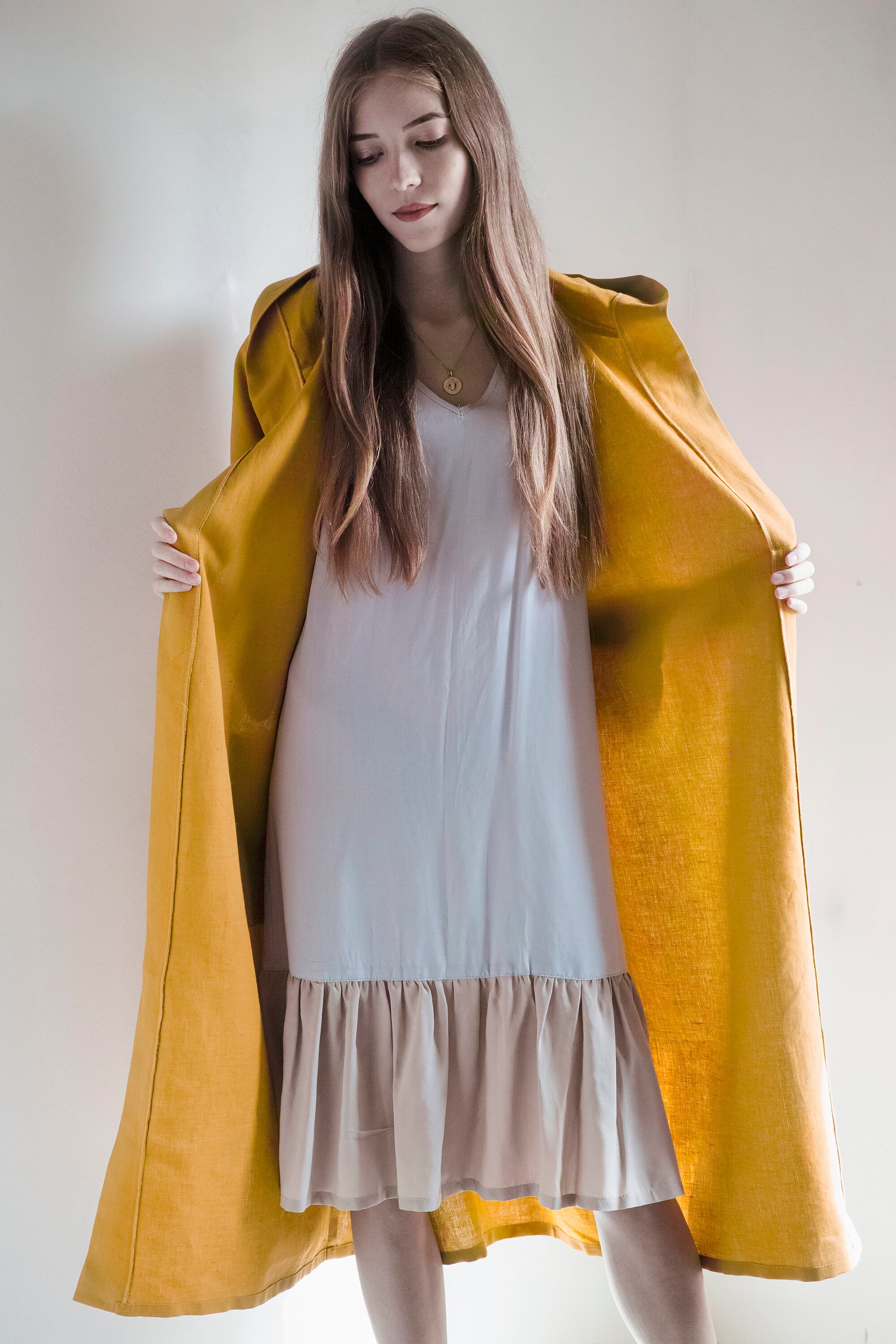 Hooded linen bathrobe Etsy