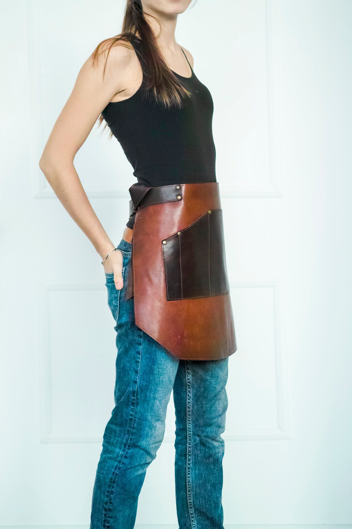 Personalized Leather Waist Apron Etsy