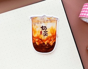 Brown Sugar Bubble Tea Sticker | Waterproof Vinyl Asian Drink
