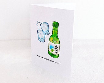 Koreaanse Soju-verjaardagskaart | Feestgroet Punny