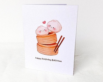 Bao Birthday Card | Punny Greeting Card, Couples, Friendship