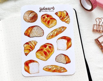 Bread Sticker Sheet | Matte Stickers, Artisan Breads, Realistic Food Stickers