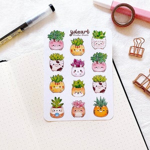 Folha de adesivos de amigos suculentos | Planta mãe, planta pai, plantas de casa