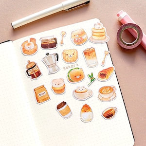Autocollants Washi Café | Bonbons, Desserts, Boissons, Café, Boulangerie