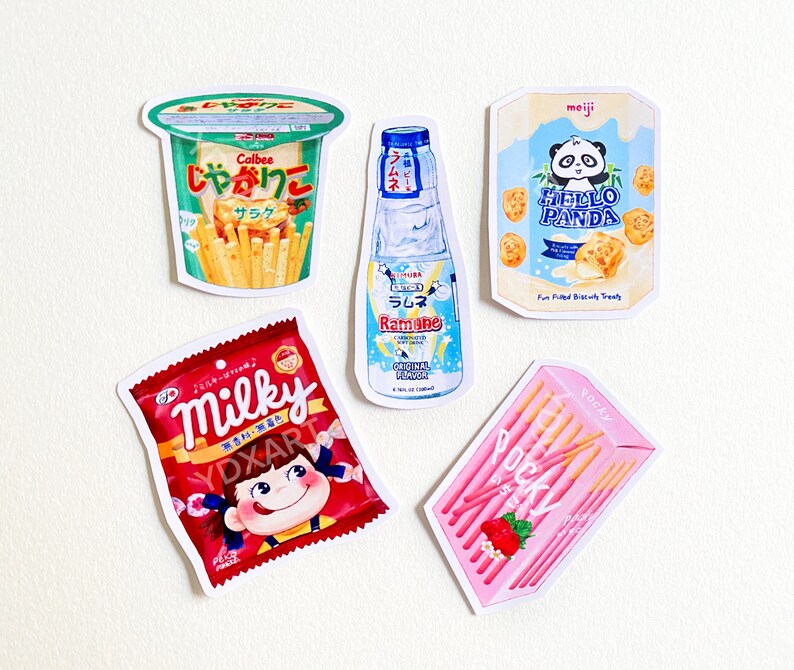 Japanese Snack Stickers Waterproof Vinyl Die Cut Cute Etsy