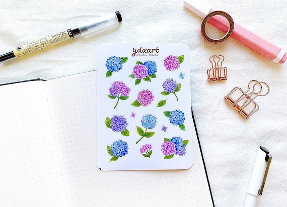 Hydrangea Sticker Sheet | Floral Stickers