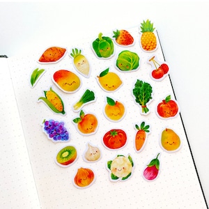 Autocollants Washi du marché fermier | Fruits et légumes, colorés, vibrants