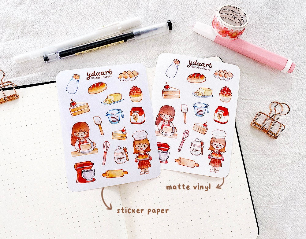 Baking Sticker Sheet | Cute Stickers for Planner, Sweets, Desserts - Etsy