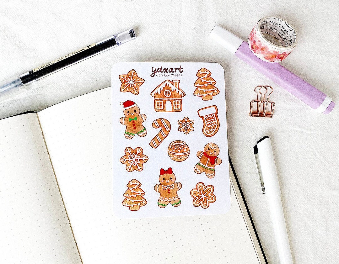 Gingerbread Sticker Craft Gingerbread Cookies Sticker Sheet | Christmas, Holidays, Winter ...