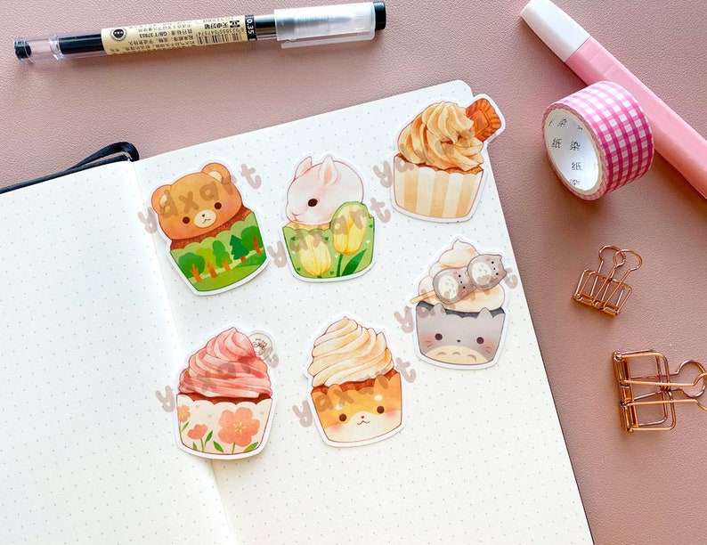 Cupcake Stickers | Dessert, Cute Animals - Etsy