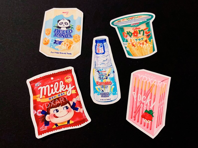 Japanese Snack Stickers Waterproof Vinyl Die Cut Cute Etsy