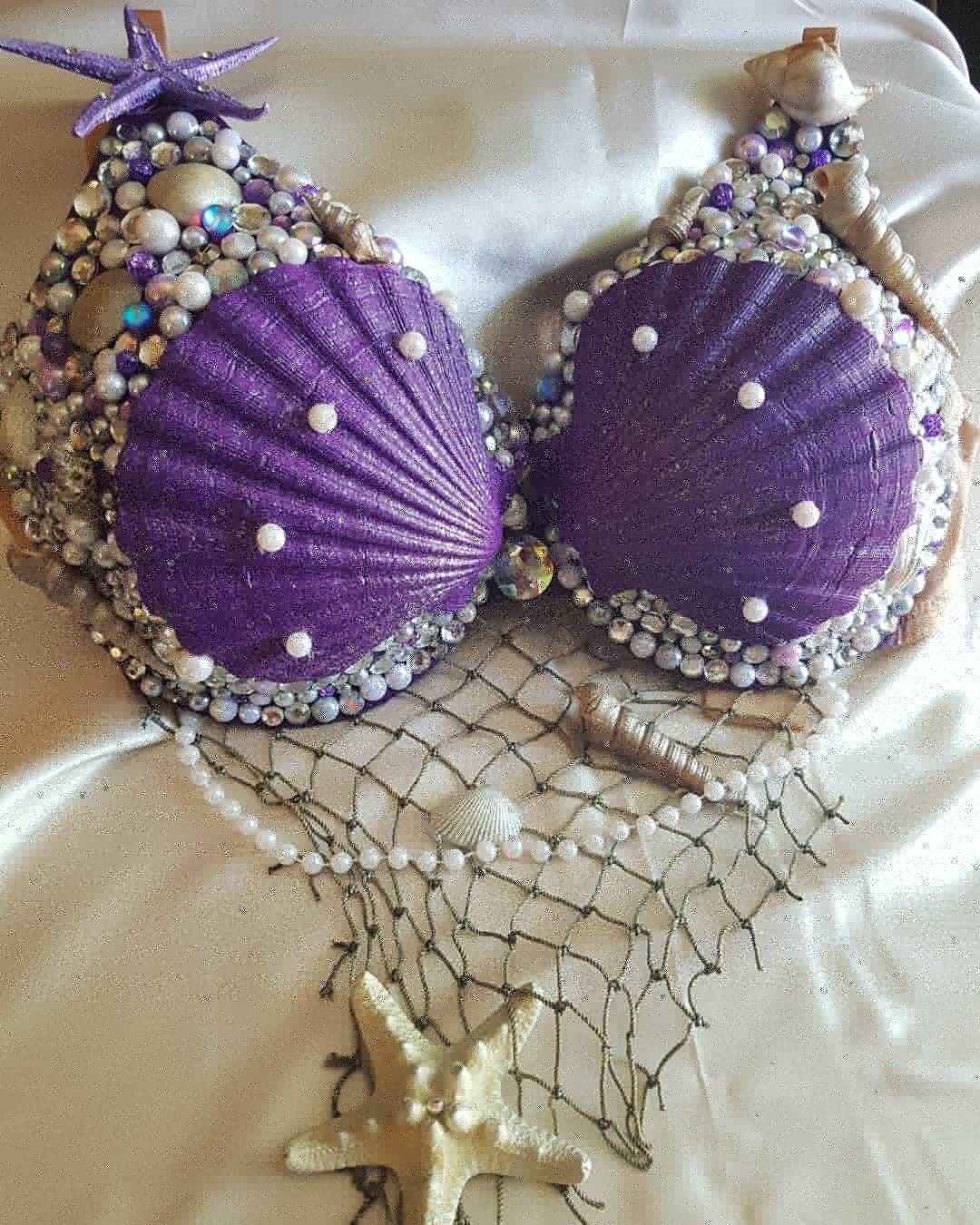  Arsimus Mermaid Pearl Sequin Push-Up Bra (S/M) Blue : Clothing,  Shoes & Jewelry