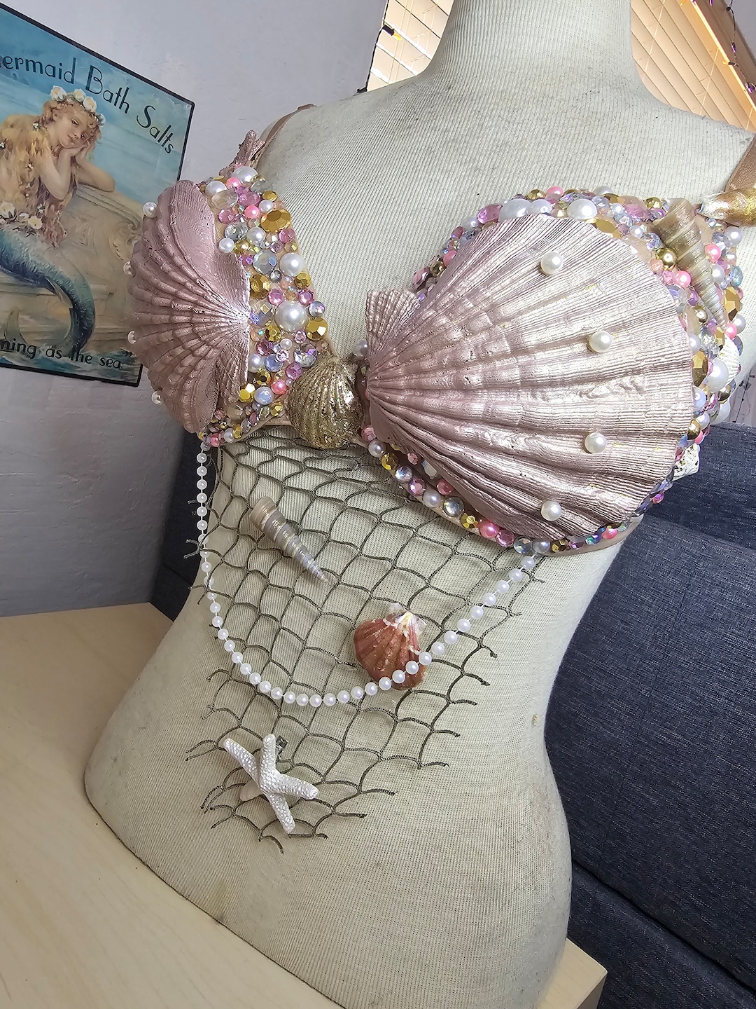 Aphrodites Song~ Mermaid Seashell Bra ~ Rave Bra