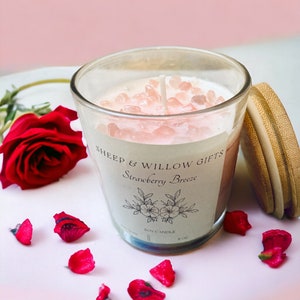 Rose Quartz Strawberry Breeze Soy Candle