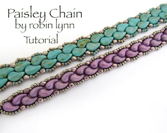 Paisley Chain Beadweaving Tutorial by Robin L Demarse