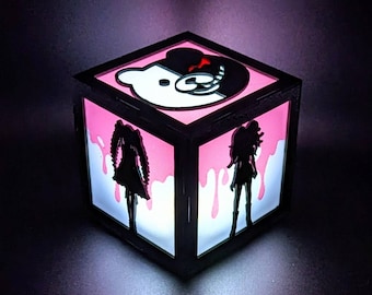 Danganronpa LED lantern night light box - Trigger Happy Havoc custom character Monokuma Kyoko Celestia Byakuya Aoi Toko Leon Junko Enoshima