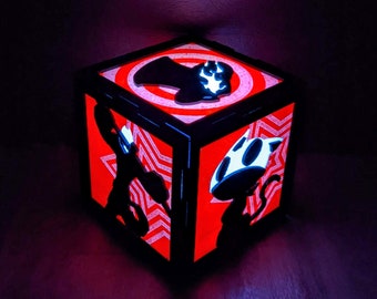 Persona 5 LED lantern night light box - customized character panels with Joker Morgana Ryuji Ann Akechi Makoto Yusuke Haru Futaba Kasumi