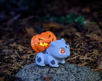 Pumpkin Spooky Halloween Pumpkasaur - LED tea light holder jack-o&#39;-lantern