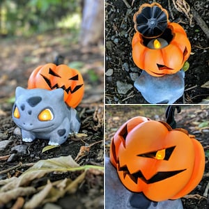 Pumpkin Spooky Halloween Pumpkasaur LED tea light holder jack-o'lantern image 6