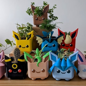 Jardinière Eeveelution - pot succulente plante d'intérieur chibi