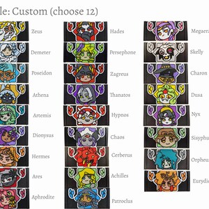 Hades desk calendar - interchangeable character panels planner agenda chibi Zagreus Olympians Thanatos Nyx Custom (choose 12)