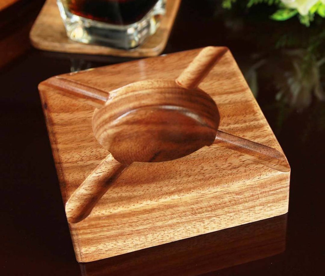 Custom Stylish and Wooden Ashtray Etsy