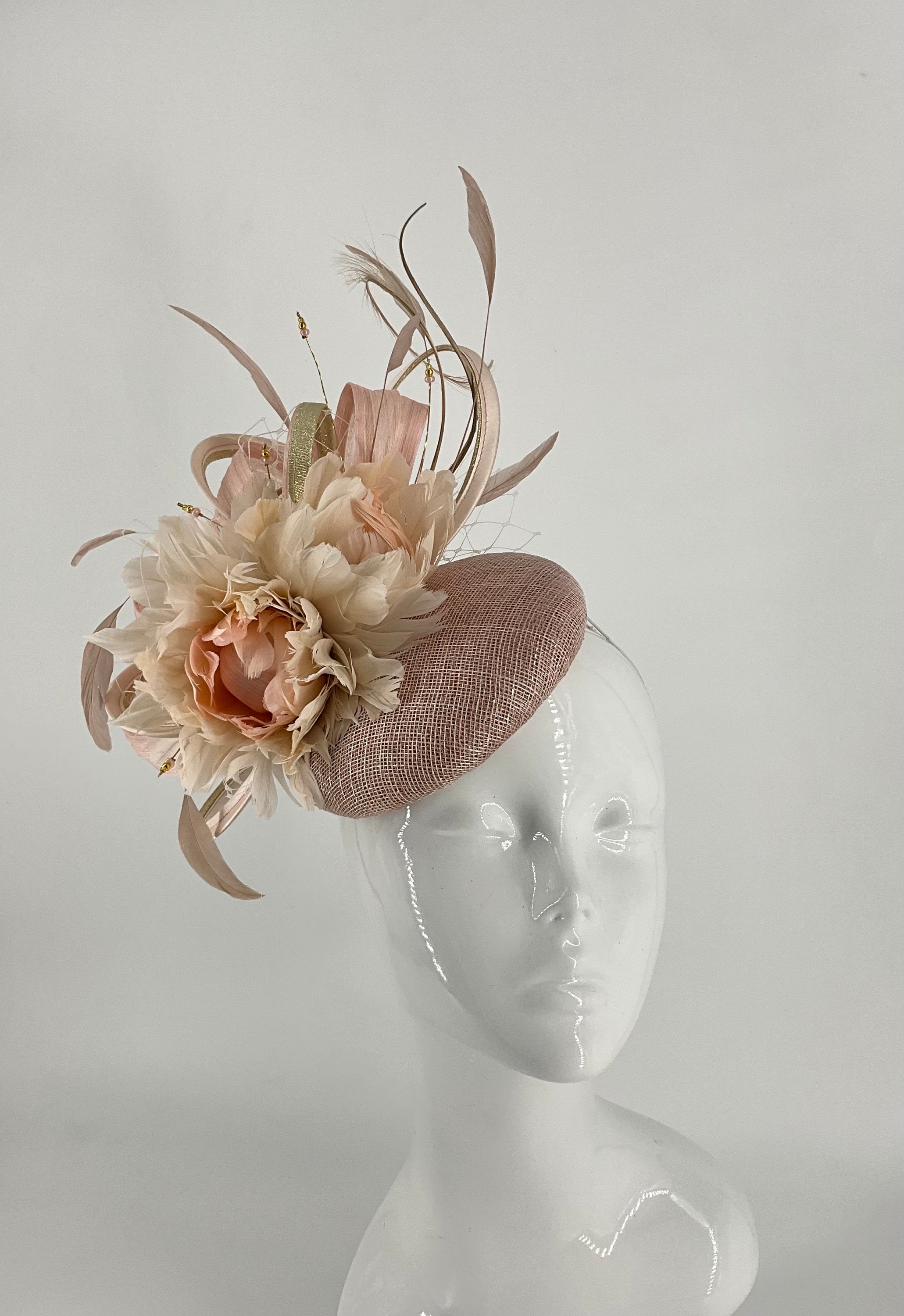 Peaches, Cream Pill Box Hat, Fascinator, Headpiece - Etsy