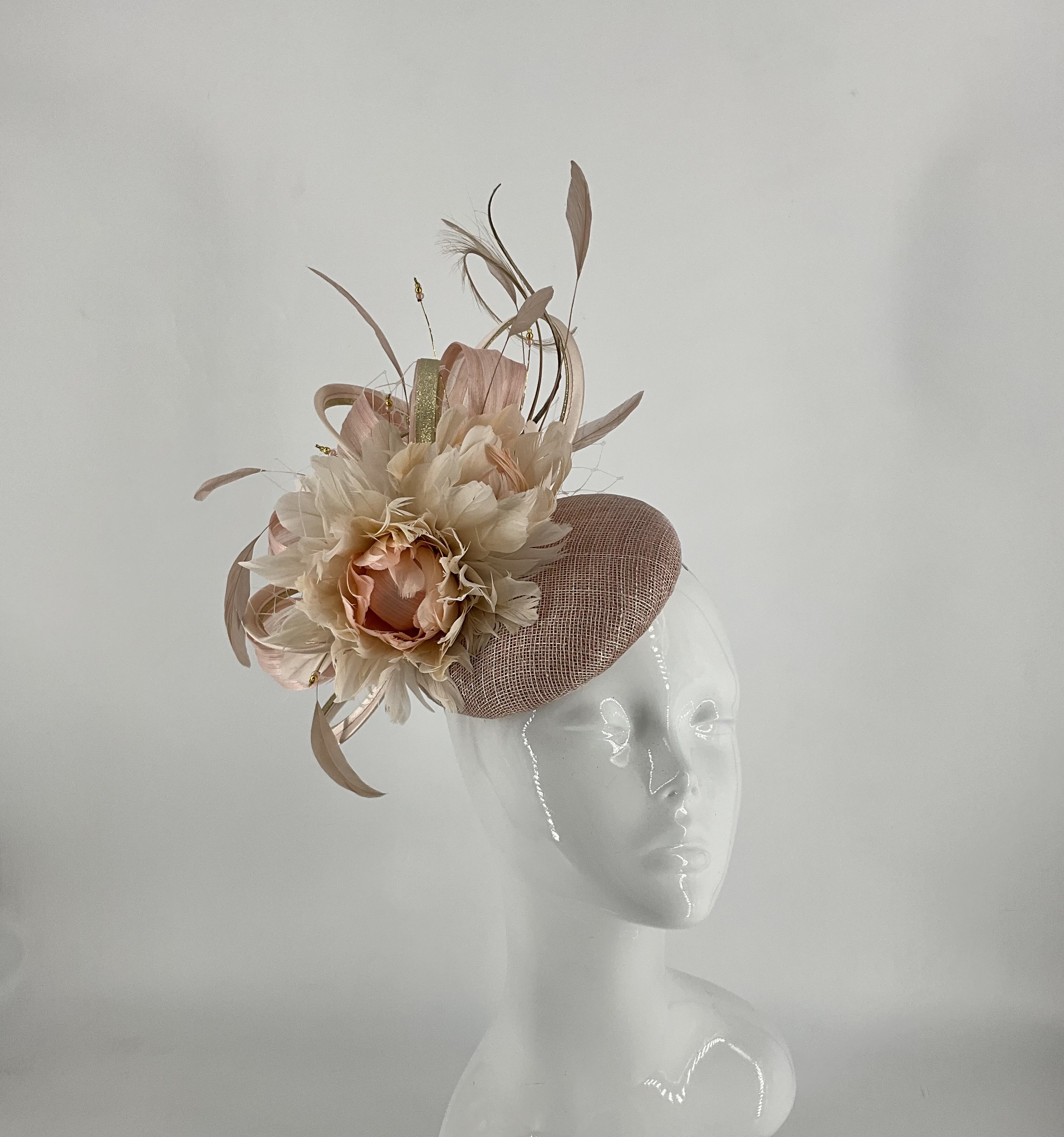 Peaches, Cream Pill Box Hat, Fascinator, Headpiece - Etsy