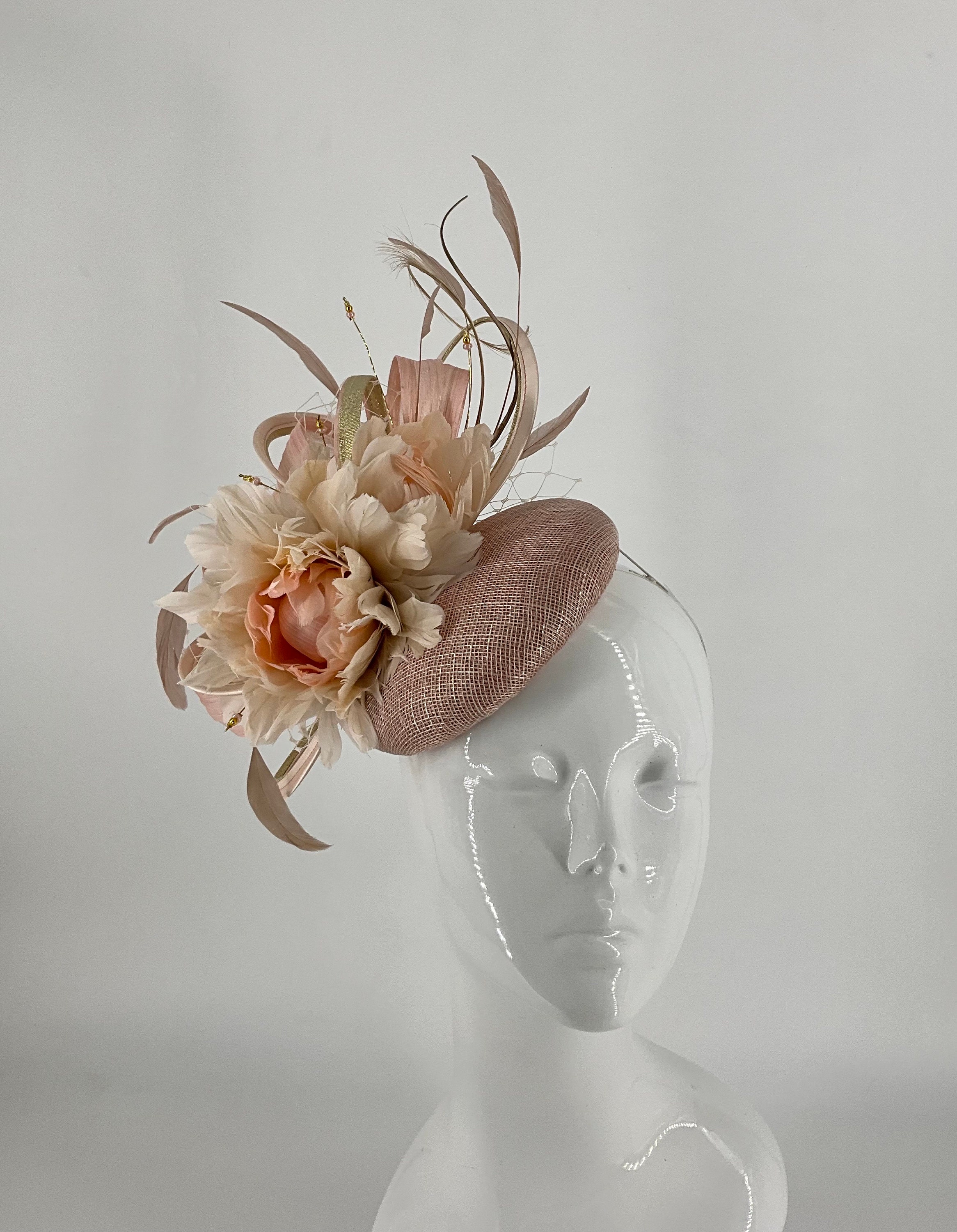 Peaches, Cream Pill Box Hat, Fascinator, Headpiece - Etsy