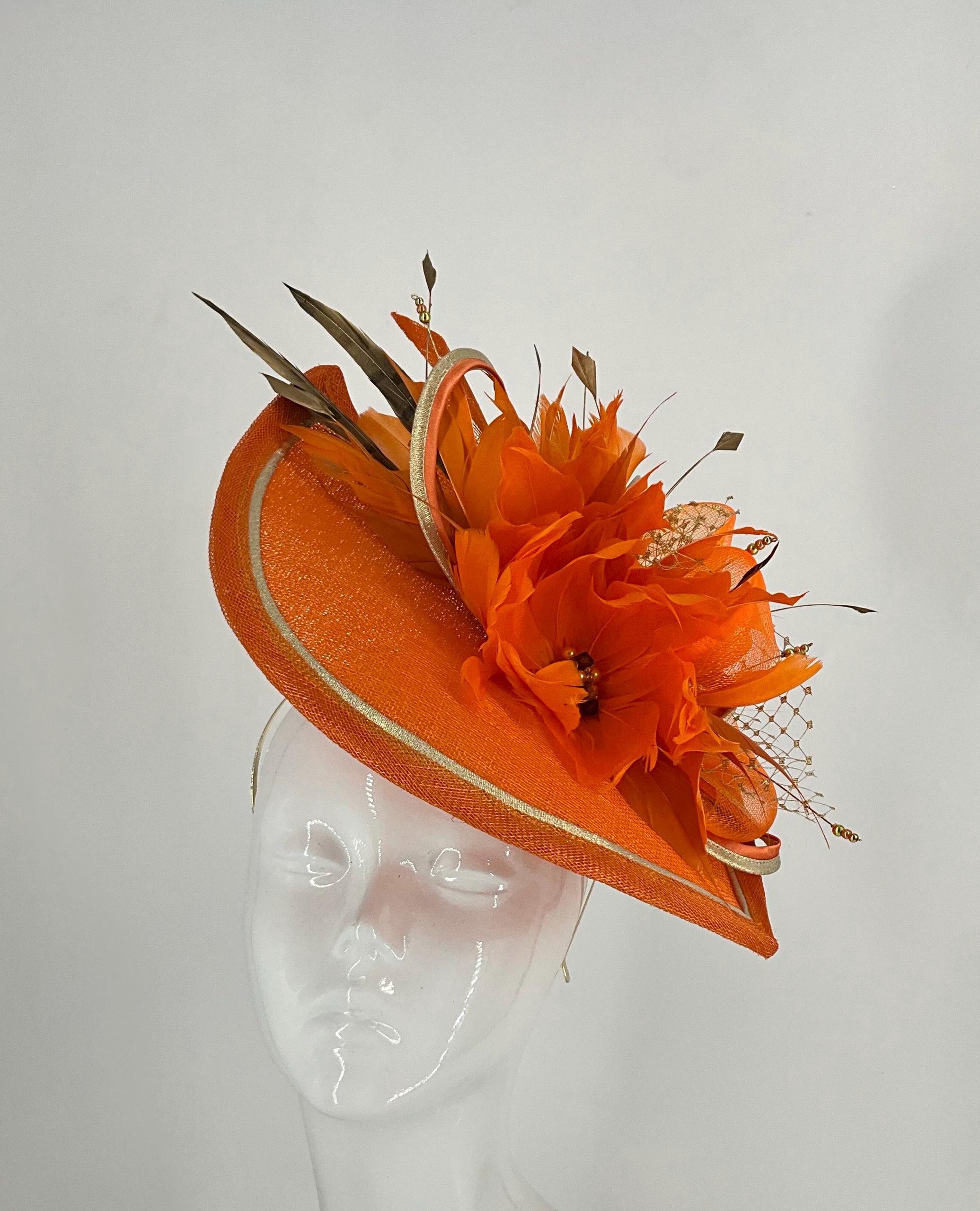Etsy Burnt Orange Fascinator Hat Worn Once Perfect condition Burnt Orange Hatinator - Etsy main image 3