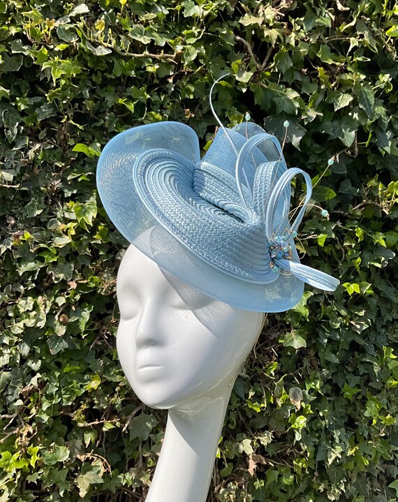 Vintage Blue Fascinator Hat Fascinators Hats for Women Tea Party Hats Vintage Kentucky  main image 4