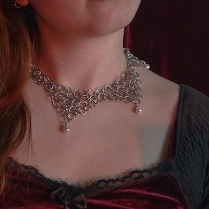 JESTER CHAINMAIL NECKLACE | Stainless Steel, Medieval Revival, Witchy, Grunge, Alternative Jewelry, Ethereal, Elf Necklace, Handcrafted