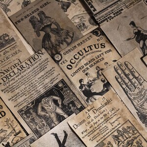 VINTAGE CIRCUS & FREAKSHOW / Kit diario spazzatura, grimorio della strega, album di ritagli, effimeri, grimorio, libro di incantesimi, wicca, pagano, stregoneria, collage
