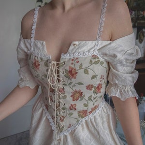 FAIRYCORE CORSET | Renaissance & Vintage Inspired, Milkmaid Style Bodice, Ethereal Fantasy Wear, Handmade, Customade