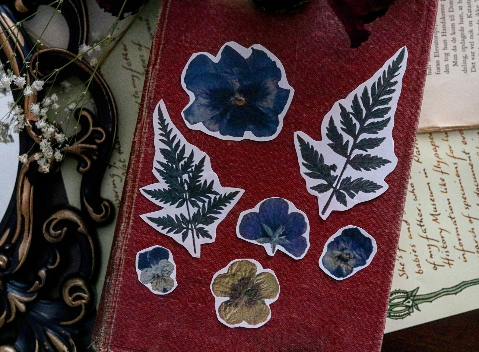 Pressed Flowers Sticker Pack 24pcs Digital Art Stickers Etsy