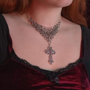 PALADIN CHAINMAIL NECKLACE | Stainless Steel, Medieval Revival, Witchy, Grunge, Alternative Jewelry, Ethereal, Elf Necklace, Handcrafted
