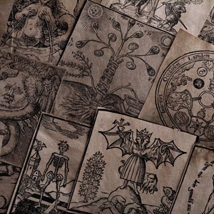 EL ALQUIMISTA/ Kit de diario basura, libro de recortes de grimorios de brujas del bosque, efímeras, grimorio, libro de hechizos, wicca, pagano, brujería, collage
