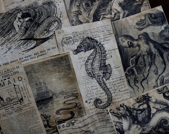 Sea Witch Junk Journal Kit: Mermaid Siren Ephemera