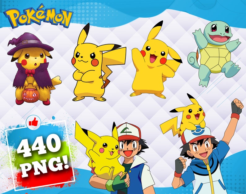 Pokemon Cliparts Pokemon PNG Files 440 Printable Pokemon | Etsy