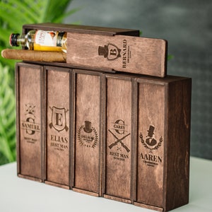 Coffret cadeau garçon d'honneur personnalisé, Cadeau garçon d'honneur, Proposition de garçon d'honneur, Cadeau du meilleur homme, Coffret cadeau cigares, Coffret cadeau de Noël, Coffret cadeau en bois