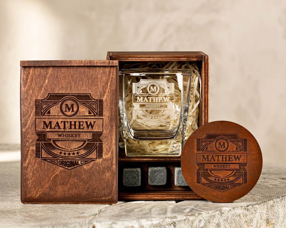 Whiskey Personalized Glasses, Whiskey Decanter Set, Christmas Gift ...