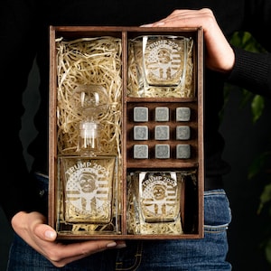 Donald Trump 45th and 47th President Whiskey Decanter Set - 45 and 47 American Patriotic MAGA Gift - Trump Gift for Whiskey Lovers