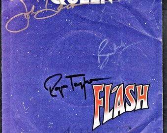 Queen Autographed 4 Members 7in "FLASH" 2