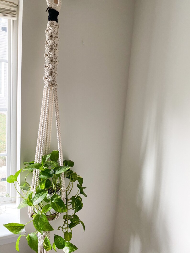Macrame plant hanger high ceiling plant holder long plant