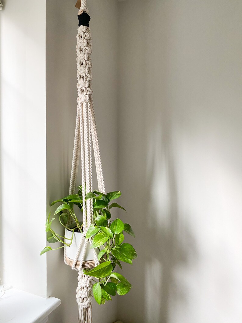 Macrame plant hanger high ceiling plant holder long plant