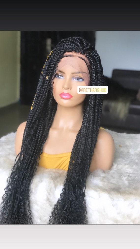 Full Lace Goddess Box Braided Wig For Black Women Etsy