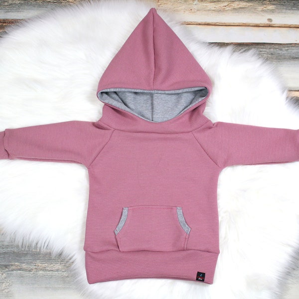 Hoodie Waffeljersey old pink