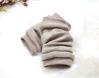 Merino leg warmers kids baby beige sand Merino wool knit