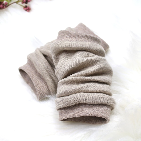 Merino leg warmers kids baby beige sand Merino wool knit