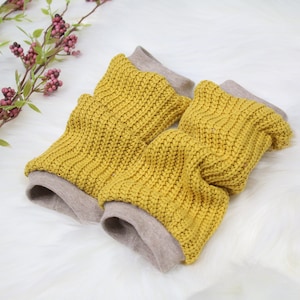 Leg Warmers Children Baby Mustard Knit